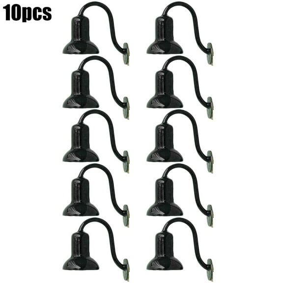 10pcs OO/HO Scale Street Bracket Light Model Wall Lamp Post LED (1.5cm, 10pcs Warm Light+10pcs Resistor) Black