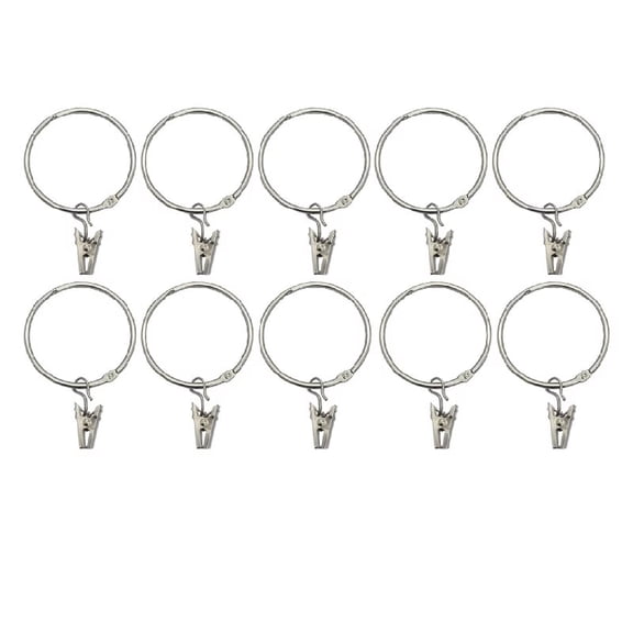 10pcs Openable Curtain Clips  Snap-On Curtain Rings for Easy Hanging, Rust-Resistant, Adjustable Drapes for Standard Rods & Tracks