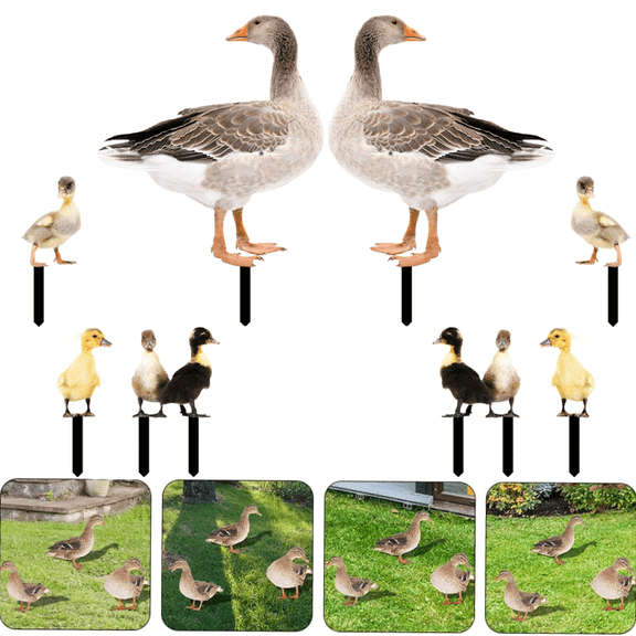 10pcs Outdoor Family Duck Statue Mother Duck Garden Statue for Garden Decoration