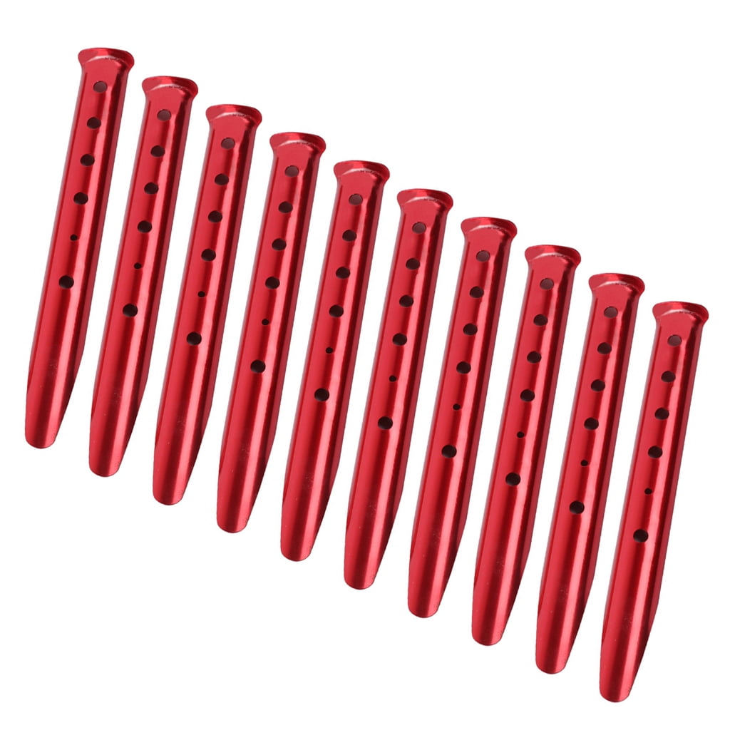 10pcs Outdoor Ground Camping Tent Stakes Anchors Pegs Windproofed Tent Stakes for Firmly Anchoring Tents