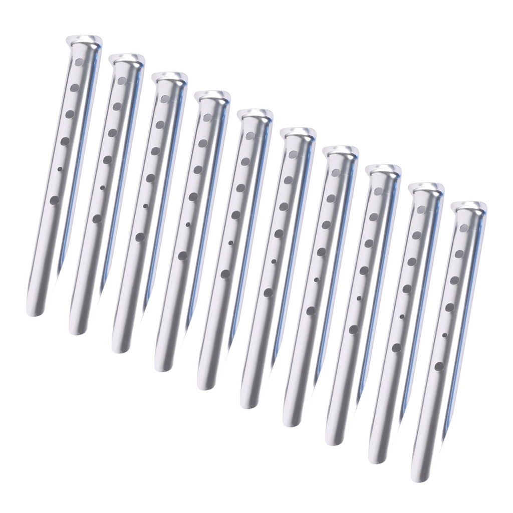 10pcs Outdoor Ground Camping Tent Stakes Anchors Pegs Windproofed Tent Stakes for Firmly Anchoring Tents