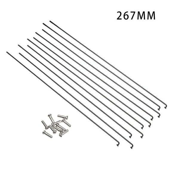 10pcs Outdoor High Strength With Nipples Mountain Road Bikes Bicycles Spokes Wires Bike Repair Bicycle Spokes 267MM