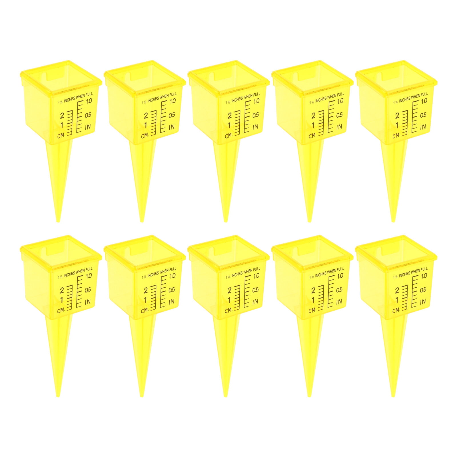 10pcs Outdoor Rain Gauges Rainfall Measuring Plastic Gauges 1.5" Rain
