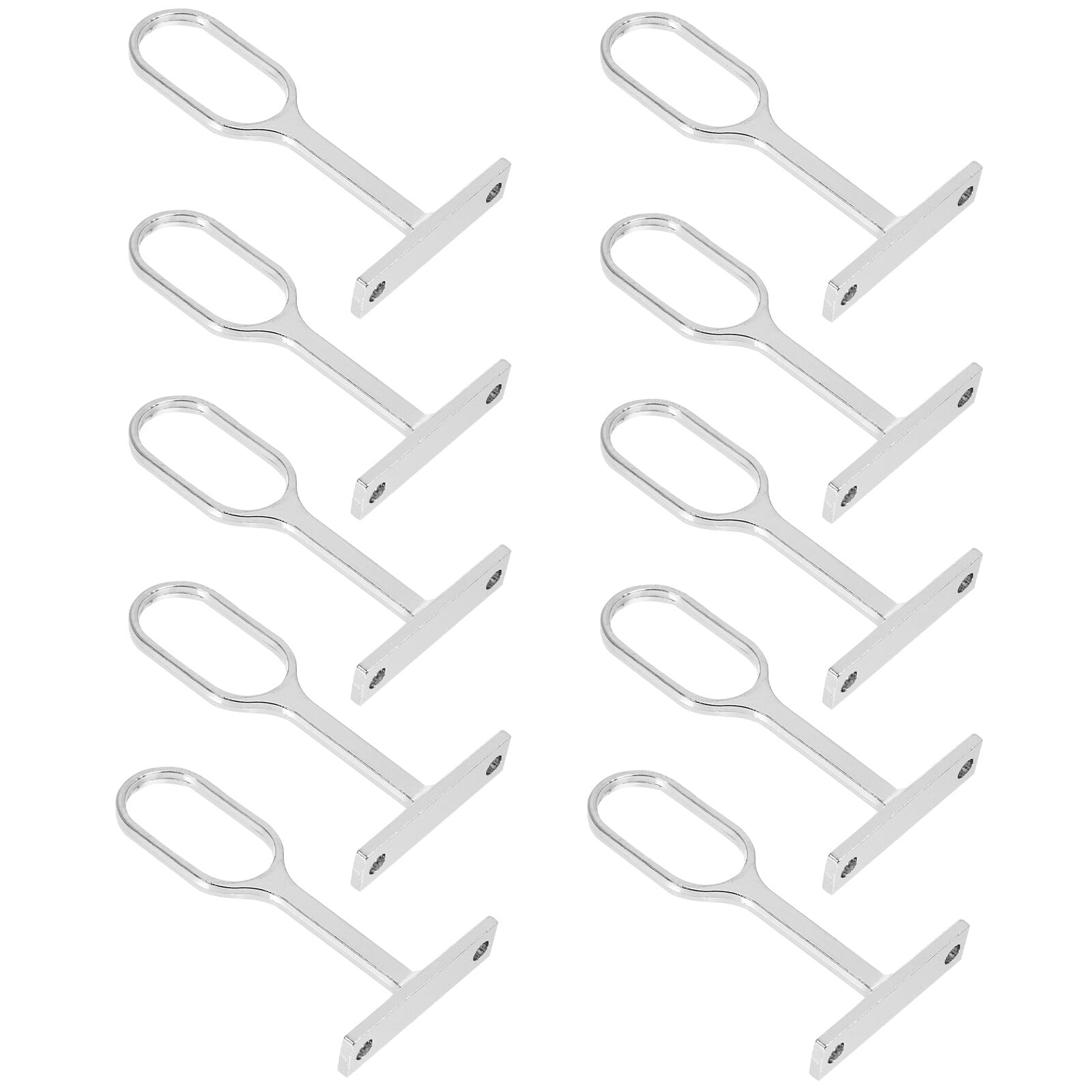 10pcs Oval Closet Rod Support Bracket Curtain Rod Ceiling Closet Rod Fitting Part Support Lever
