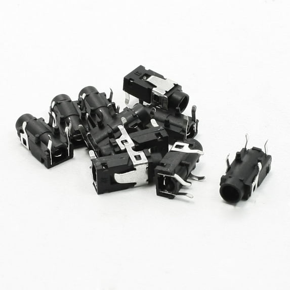 10pcs PCB Mount 4 Pin Headphone Earphone Jack 3.5mm Stereo Socket Connector