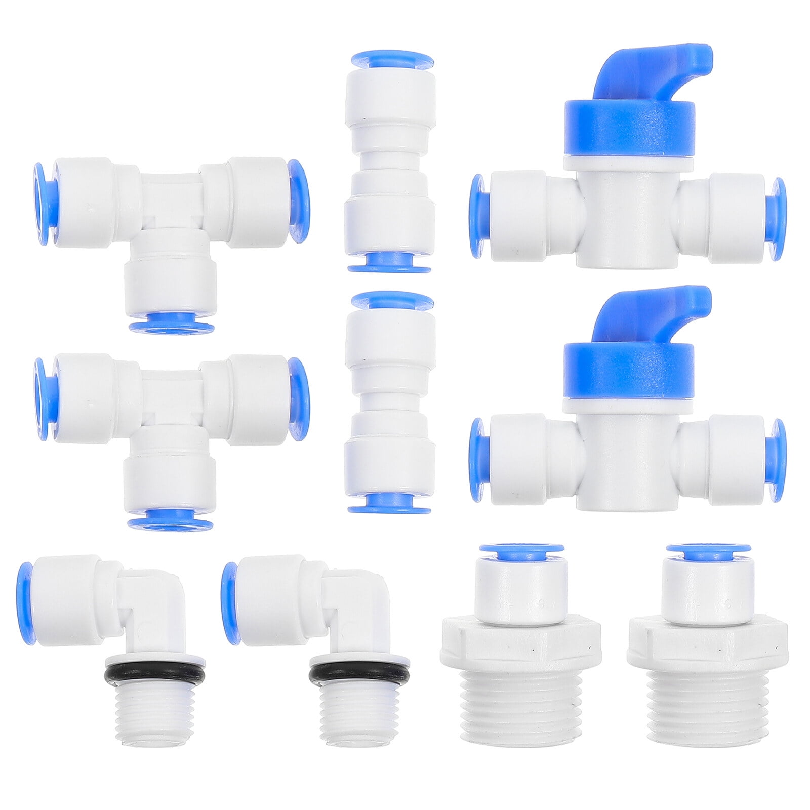 10pcs PE Pipe Connector Joint Ball Straight Connector Ttype Tee Connector Elbow Extension Joint