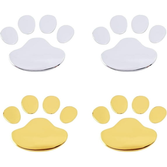 10pcs PVC Dog Paw Car Stickers 2 Colors Paw Print Car Decal Dog Footprint Sticker Plastic Adhesive Sticker Car Stickers for Cars Bumper Window Laptops Luggage Decor