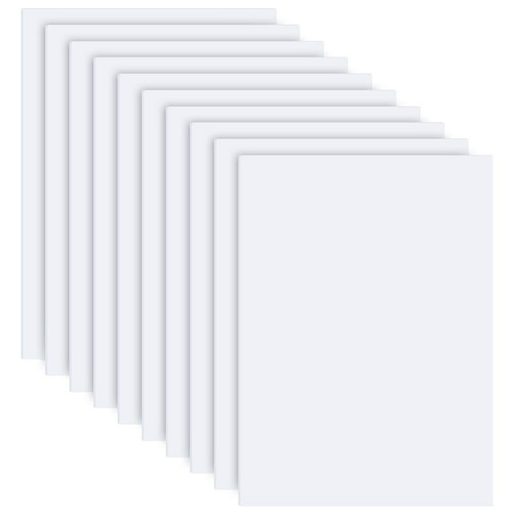 10pcs PVC Foam Board Sheet 11.8x7.8inch Rectangle White Foam PVC Plates Plastic Sheets