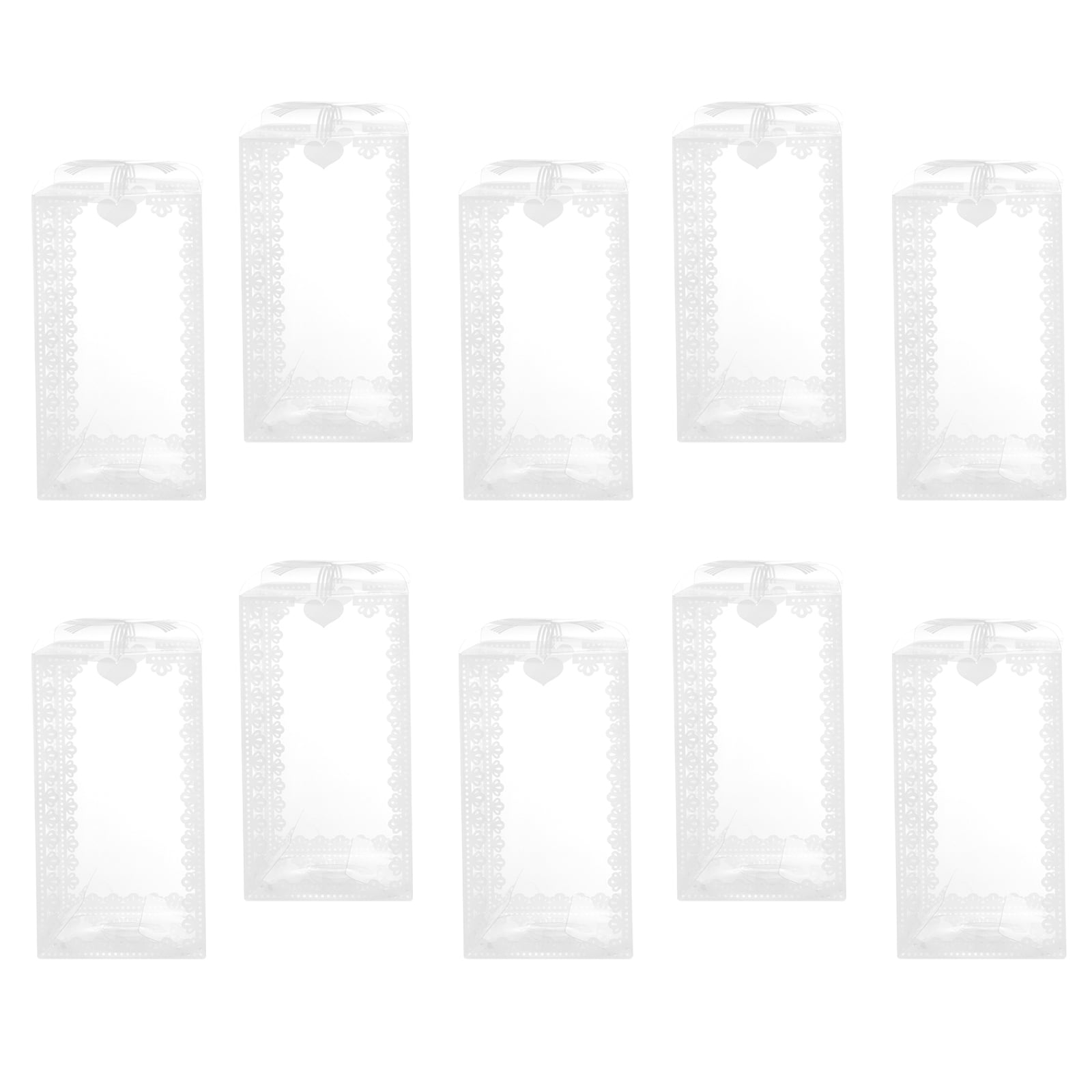 10pcs PVC Transparent Boxes Wedding Candy Packaging Boxes Transparent