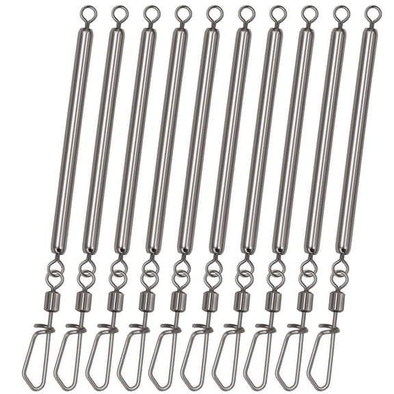 10pcs/Pack Anti-Bite Wire Leaders with Snap Swivel Fishing Wire Leader Rigs Bars