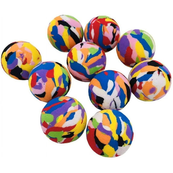 10pcs Pack Cats Interactive Toys Balls for Indoor Cat 35mm Camouflage Soft EVA Foam Ball for Kitten Chase Playing Toy for Small Dogs Animals Puppies
