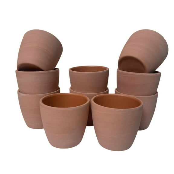 10pcs Pack Egg shape Terracotta Pots, 3 Inch Red Clay Planter Pots with NOT Drainage. Pottery Succulent Planter, Garden Cactus Flower Planters with White Wash