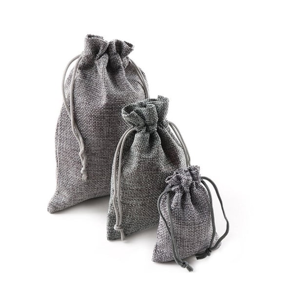 10pcs/Packs Useful Wedding Favor Christmas Hessian Burlap Jute Gift Bags Drawstring Pouch Home