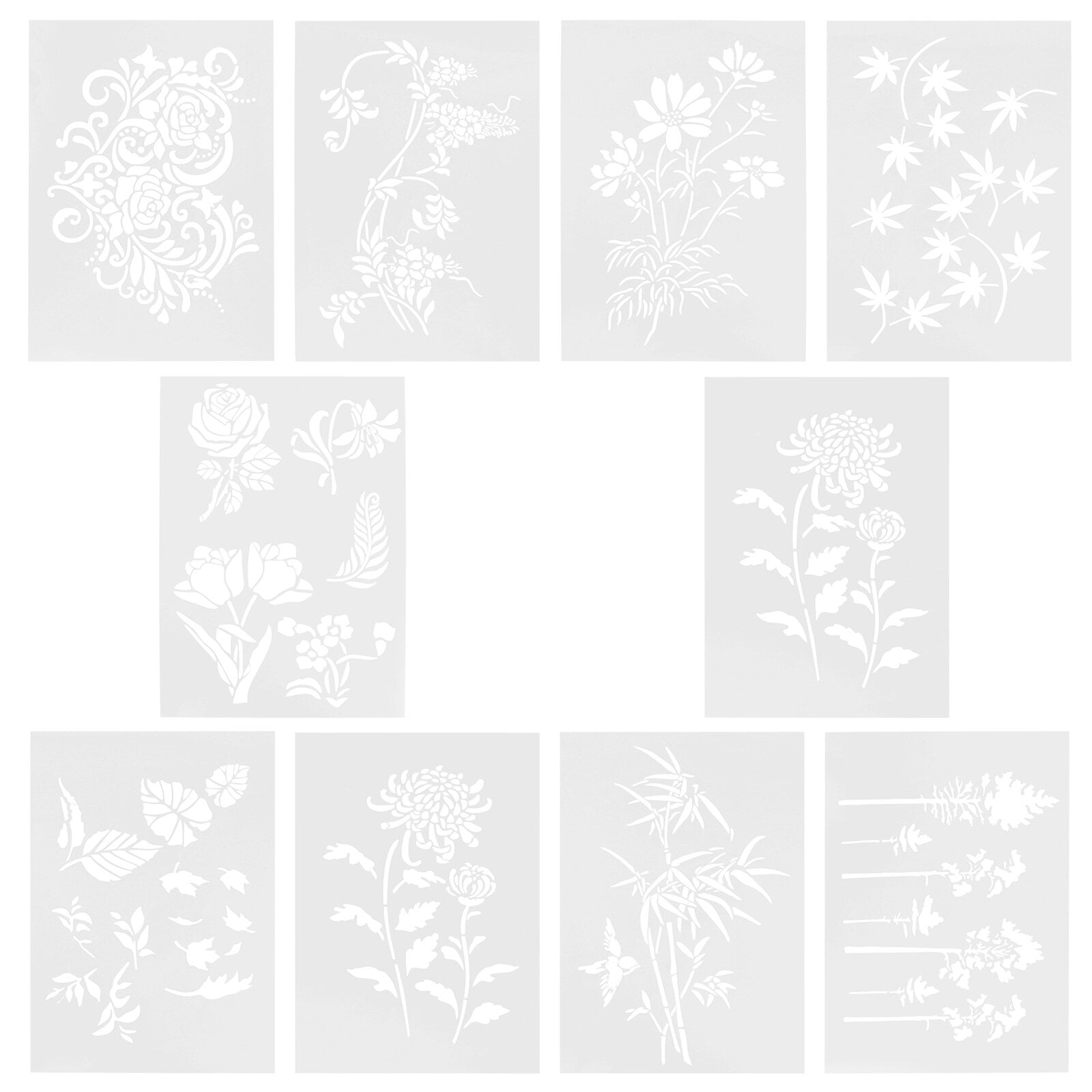 10pcs Painting Hollow Stencils DIY Handmade Leaves Painting Template ...