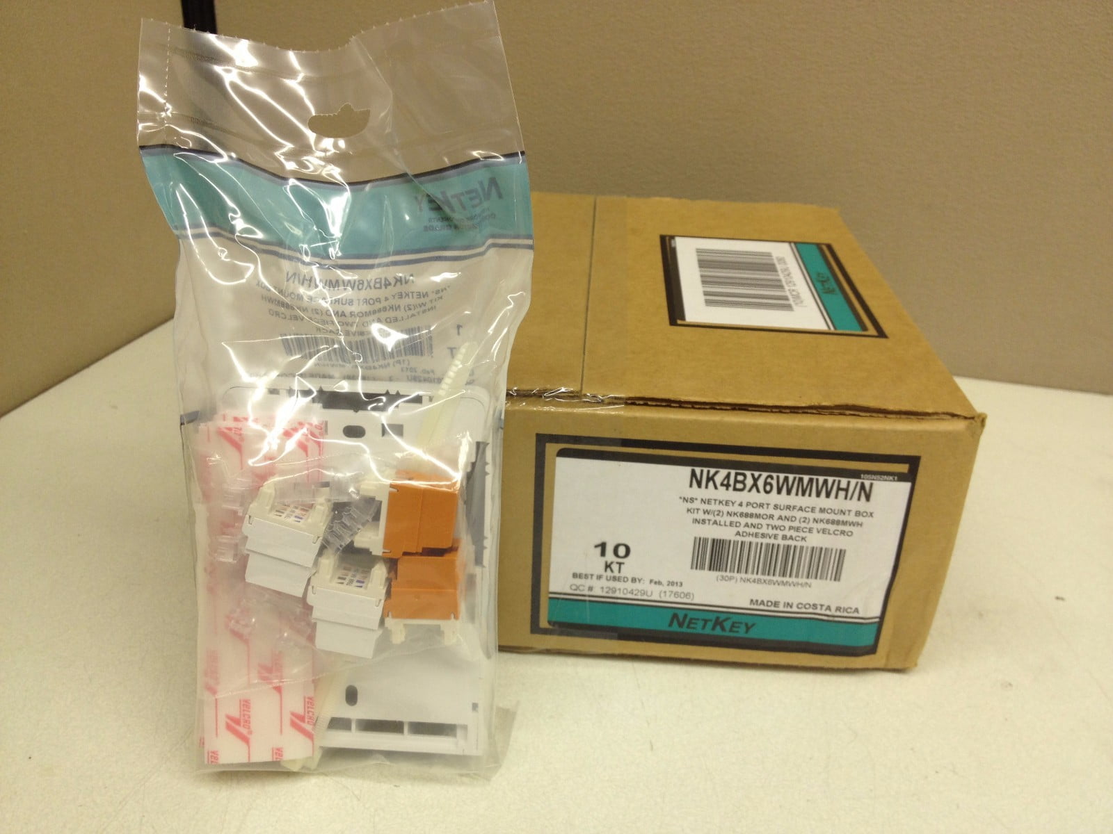 10pcs Panduit NetKey Cat6 4-Port Surface Mount Install Kit w/ Punchdown ...