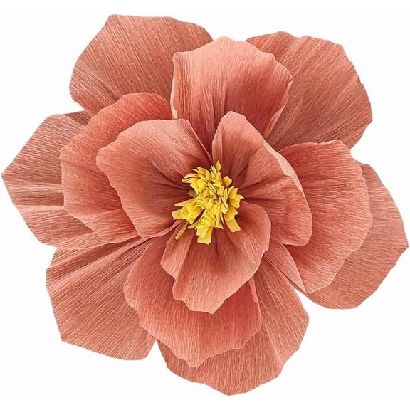 10pcs Paper FlowerArtificial Wall Decor 7.8 Inch Crepe Paper Flowers Decoration for Wall Wedding Birthday Party Flower Backdrop, Pale Pinkish
