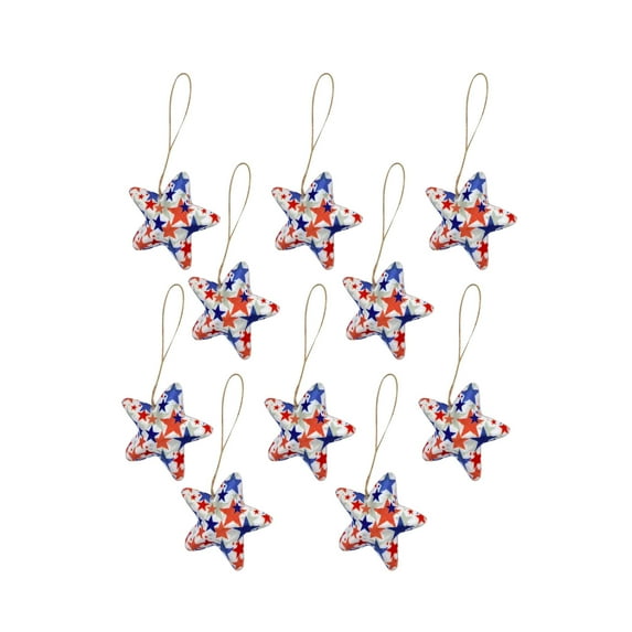 10pcs Patriotic Star Decorations American Themed 5-Pointed Star Christmas Tree Ornaments Independence Day Decor Home Decor