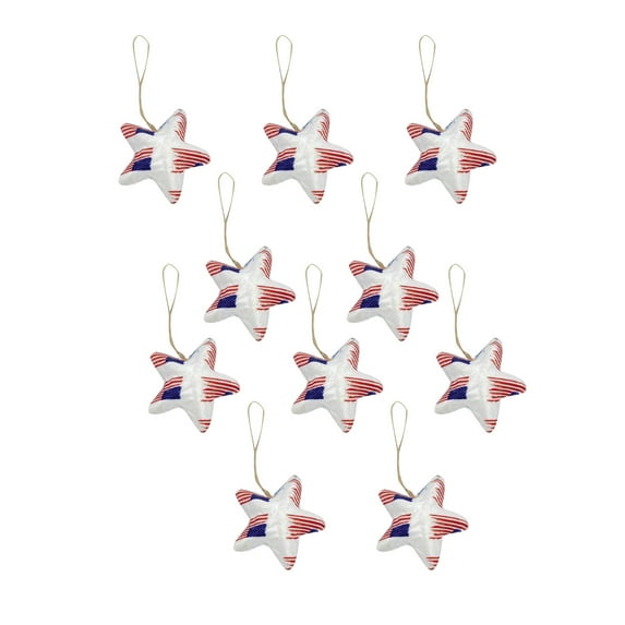 10pcs Patriotic Star Decorations American Themed 5-Pointed Star Christmas Tree Ornaments Independence Day Decor Home Decor