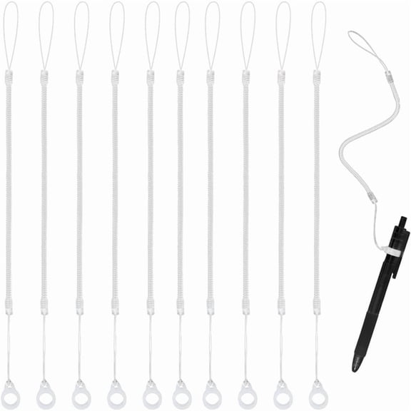 10pcs Pen Lanyards, Anti-Lose Pen Leash with Silicone Loops Elastic Lanyard Tether for Tethering Stylus to Touchscreen