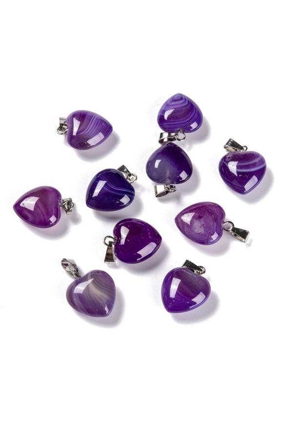 10pcs & Pendants with Brass Loops Heart 18~19x15~15.5x7~10mm Hole: 6x2.5~3mm