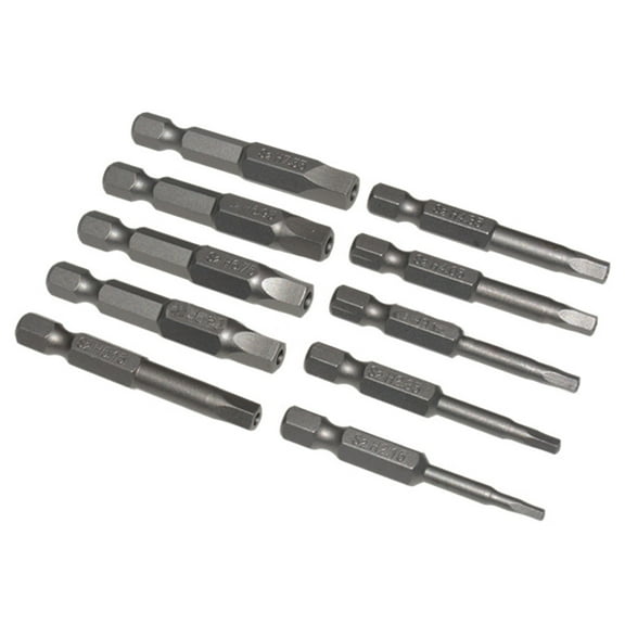 10pcs Pentagons Head Screwdriver Bit Set Metric Sizes 1/4 Inch Hex Shank 5 Sided Security Tamper Proof