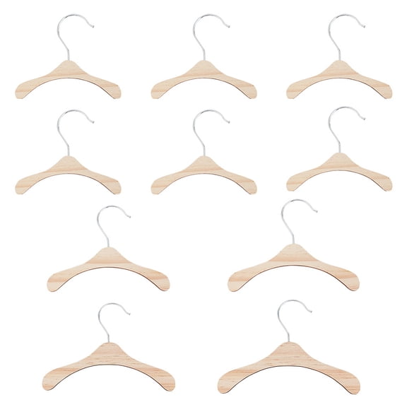 10pcs Pet Clothes Hanger 3 Sizes Wooden Apparel Hangers for Dog Cat Mini Clothes Hangers Pet Costume Racks for Pet Puppy Small Clothes Display 4.65~5.79x5.43~8.58x0.2 inch