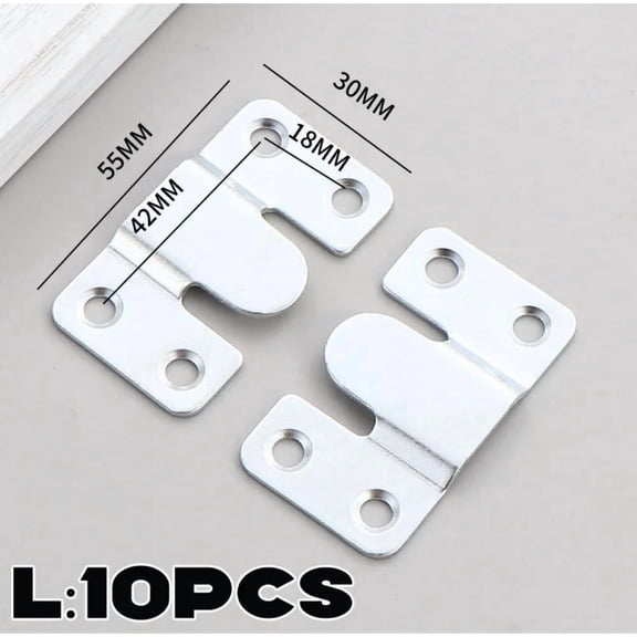 10pcs Picture Frame Hooks Stainless Steel Wall Hanger Flush Mount Hanging Buckle Furniture Interlock Bracket Joint Connector