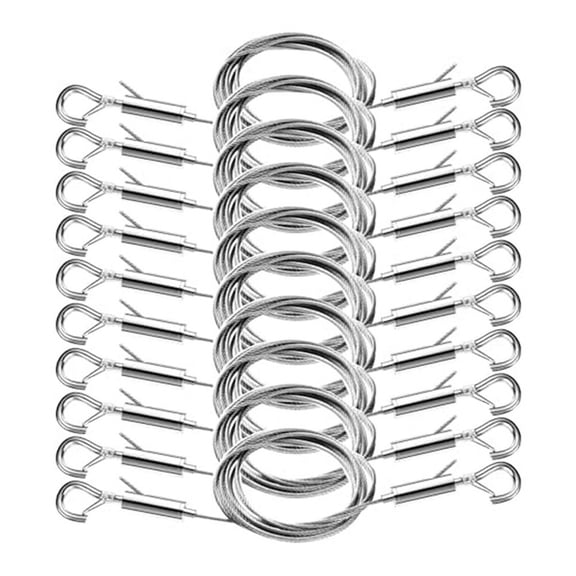 10pcs Picture Hanging Kit -Heavy Duty Stainless Steel Wire with Secure Hooks for Pictur Stainless Steel 3210