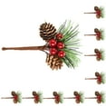 thumbnail image 1 of 10pcs Pine Cone Branches Christmas Wreath Artificial Flower Crafts 10Pcs Fake 8cm Simulation For Holiday Floral Decor, 1 of 24