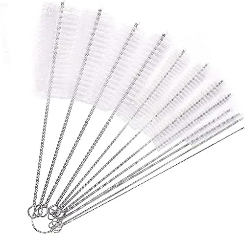 10pcs Pipe Tube Brush Pipe Cleaning Brushes Nylon Bristle Drinking Straws Cleaner Brush for Washing Kettle Spout Teapot Nozzle