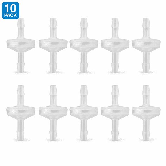 10pcs Plastic Check Valves, One Way Barb Hose Inline Non Return Valve for Air Fuel/Oil