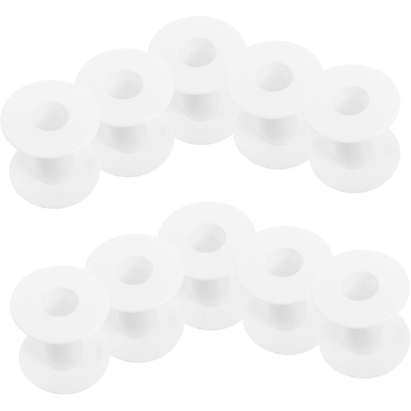10pcs Plastic Empty Spools for Crafts Sewing Durable Thread Bobbins for Embroidery Beading Projects Organized Storage Design White Wire Bobbins for Easy Use