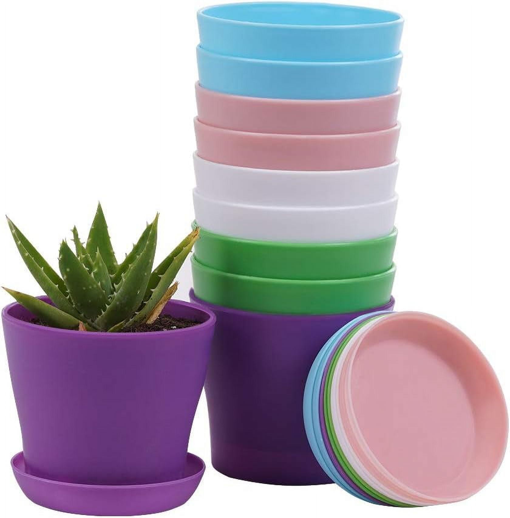 Fresh Look at 10Pcs Plastic Flower Pots Indoor Planters Mini Flower Nursery Planters