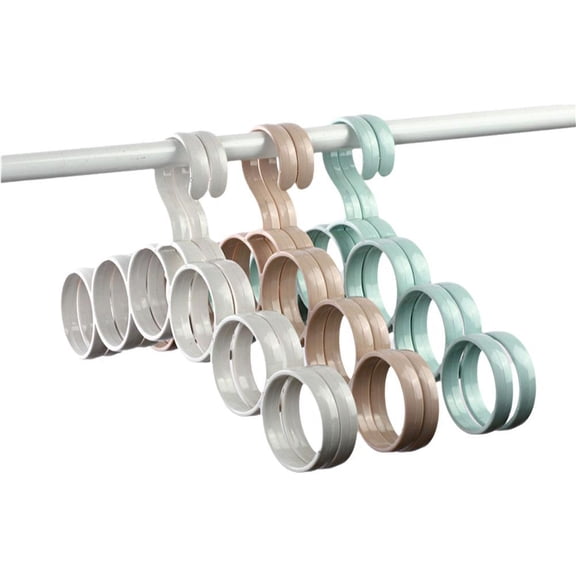 10pcs Plastic Loop Scarf Hanger, No Snag Closet Organization Storage Holder for Scarves, Mens Ties, Womens Shawls, Pashminas, Belts, Accessories, Clothes, 6 Loops