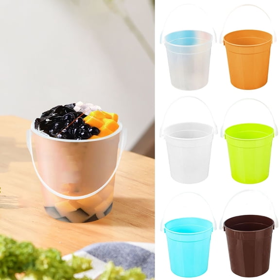 10pcs Rum Buckets for Drinks, 32oz Rum Buckets with Handles, Snowflake Rum Cookie Drink Bucket for Drinks, Snacks, Summer Pool Party & Beach Party Supplies (Coffee)