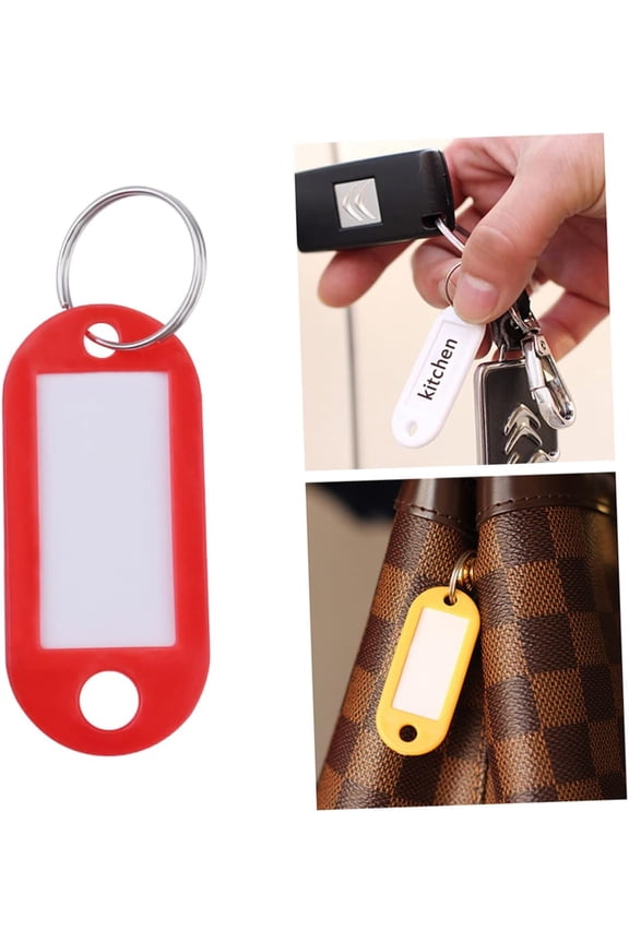 10pcs Plastic Tags Round Labels Custom Labels Custom Key Plastic Key Fobs Key Id Tags Key Tags with Ring Id Tags Labels Luggage Id Tags Belt Ring Pendant Key Ring Car Split Ring