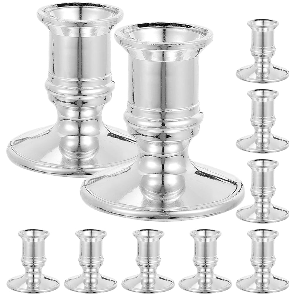 10pcs Plastic Taper Candle Holders for Wedding Table Centerpiece