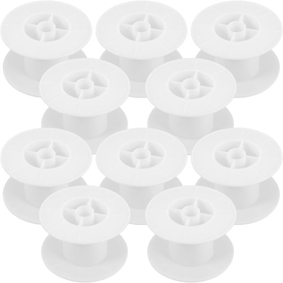 10pcs Plastic Thread Bobbins Spool Holder for Rope and Embroidery Yarn, Sturdy Multifunctional Compact Design for Outdoor and Sewing Tasks, White Color