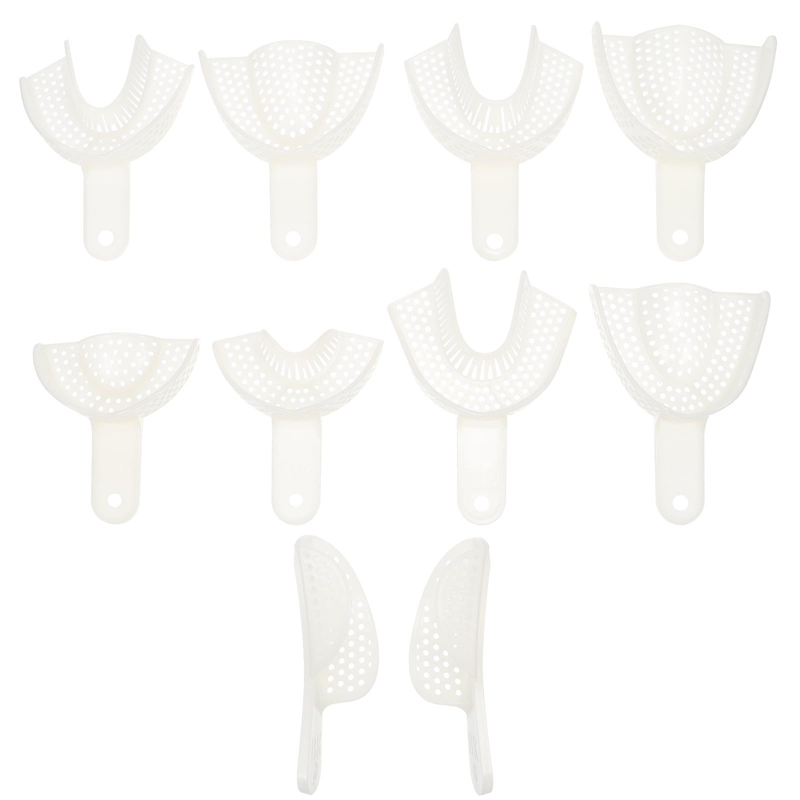 10pcs Plastic Tooth Trays Oral Impression Trays Mouth Trays Dental
