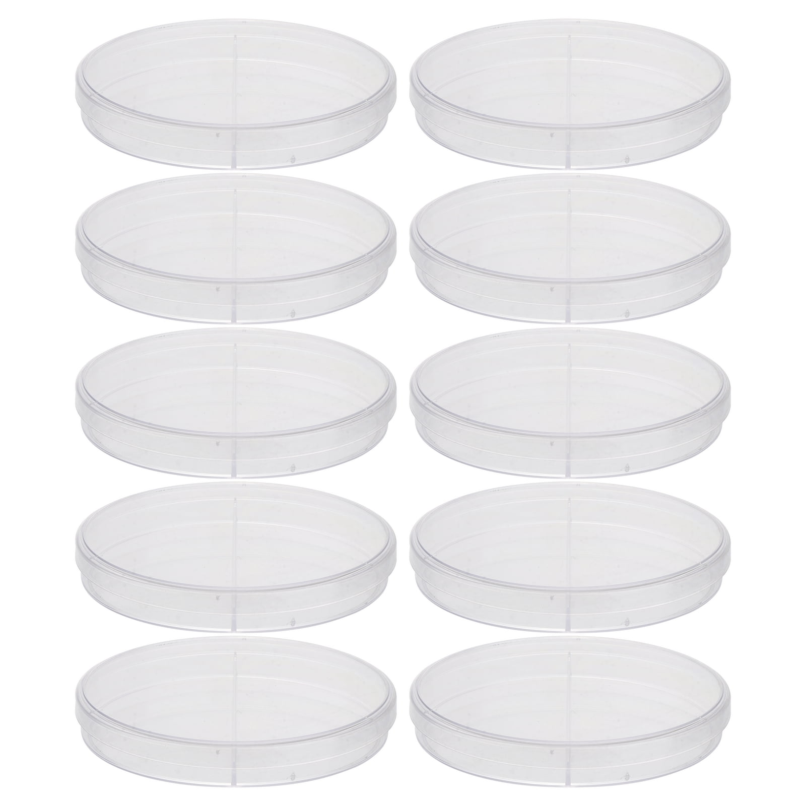 10pcs Plastic Two Compartments Petri Dish Agar Plates Laboratory Petri ...