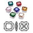thumbnail image 1 of 10pcs Pointed Back K9 Glass Rhinestone Cabochons Faceted Back Plated Square Mixed color 18x18x6mm, 1 of 4
