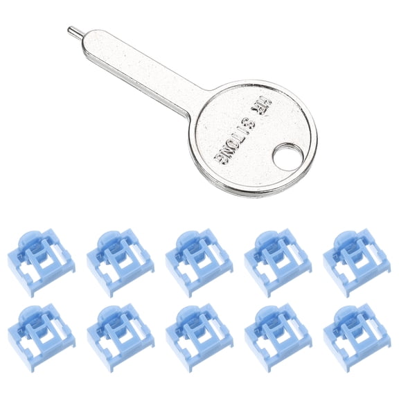 10pcs Port Blocker Locking RJ45 Port/Dust PC Blocker with Coded Key,Blue