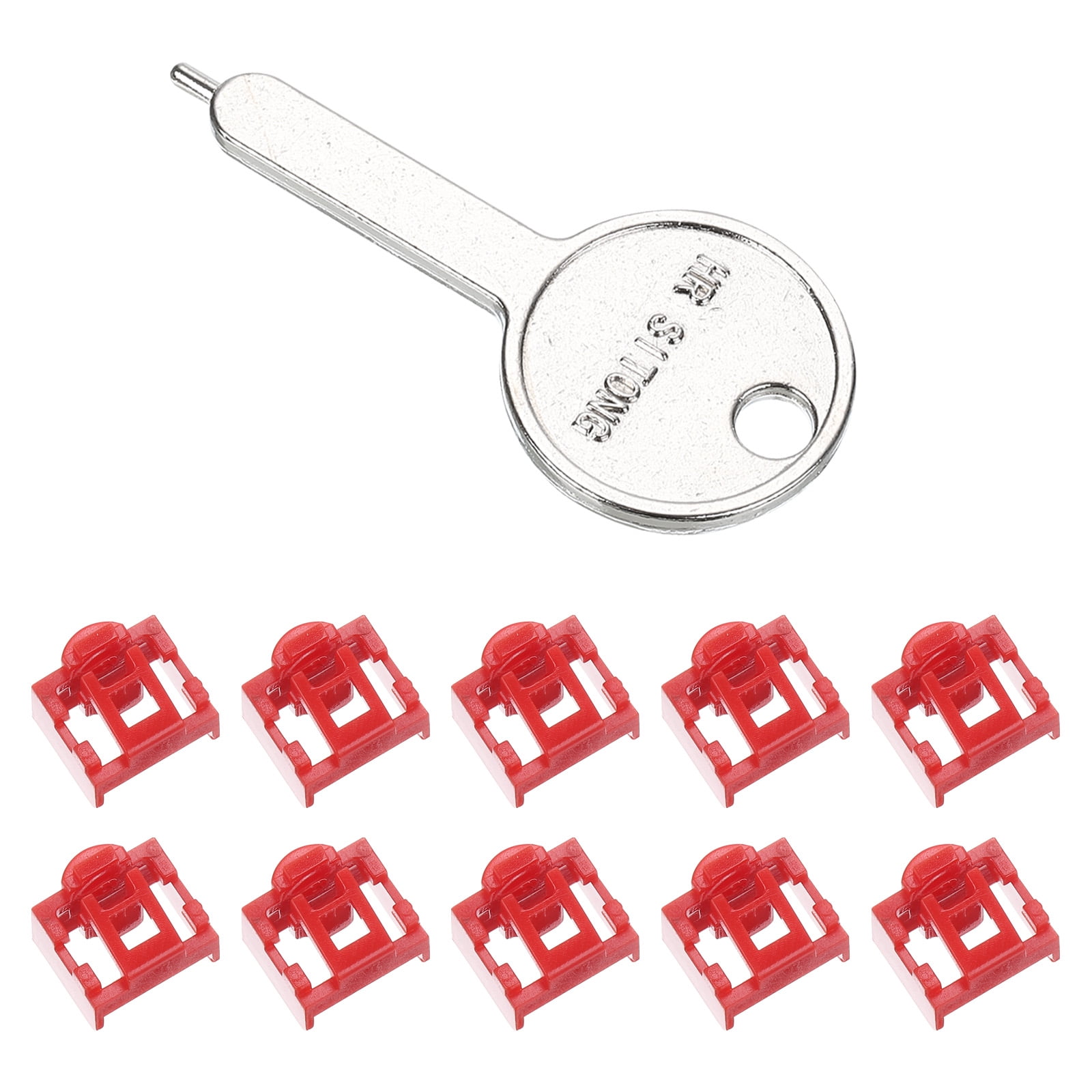10pcs Port Blocker Locking RJ45 Port/Dust PC Blocker with Coded Key,Red ...