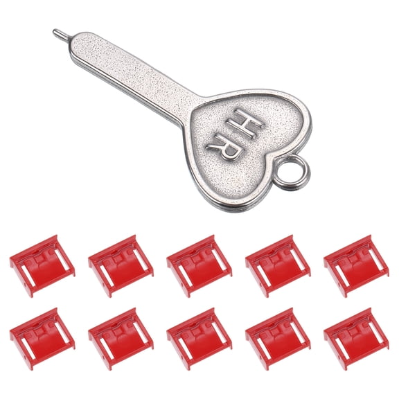 10pcs Port Blocker Locking USB Port/Dust PC Blocker with Coded Key,Red