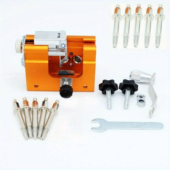 10pcs Portable Hand-Cranked Chainsaw Sharpener Jig, Universal Chain Sharpening Tool with Multiple Burrs Options, Practical Sharpening Kit for All Chain Saws