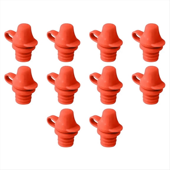 10pcs Portable No Spill Silicone Bottle Topper Spout Adapter with Water Leak Proof Red
