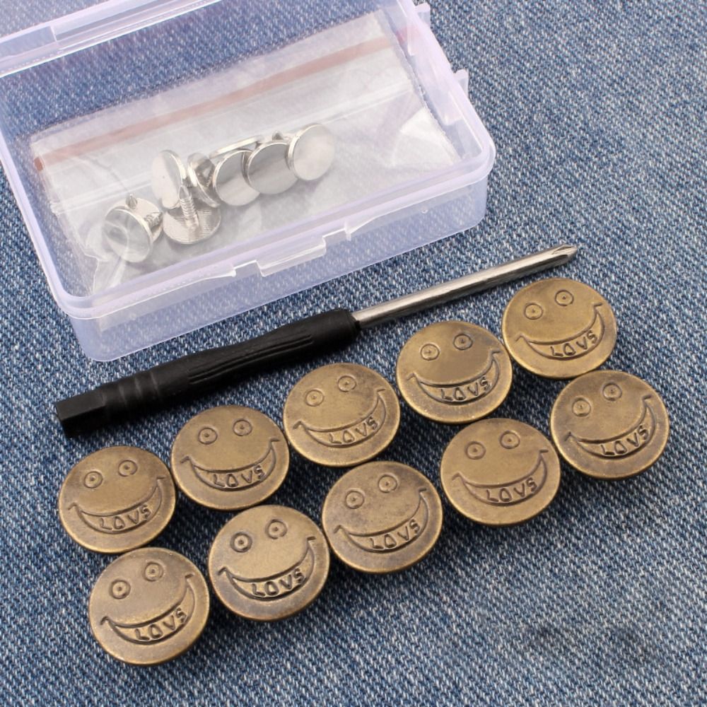 10pcs Portable Waist Adjust Removable Nailless No-Sewing Metal Button ...