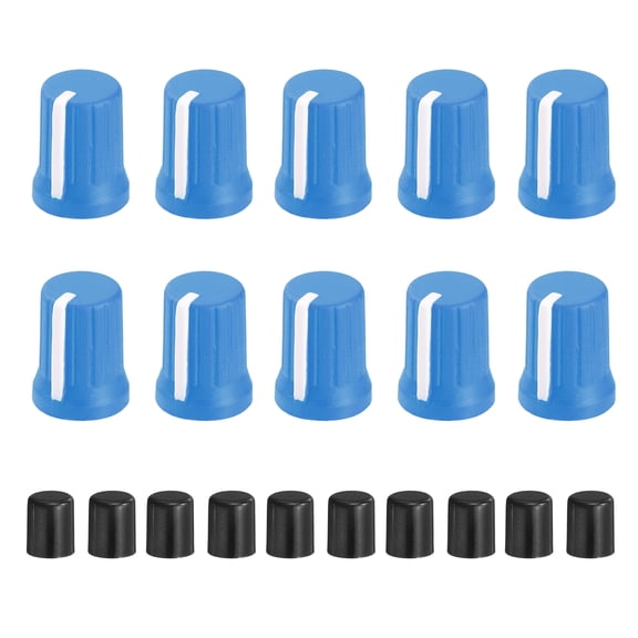 10pcs Potentiometer Knobs,Rubber Guitar Volume Tone Rotary Knob(Blue White)