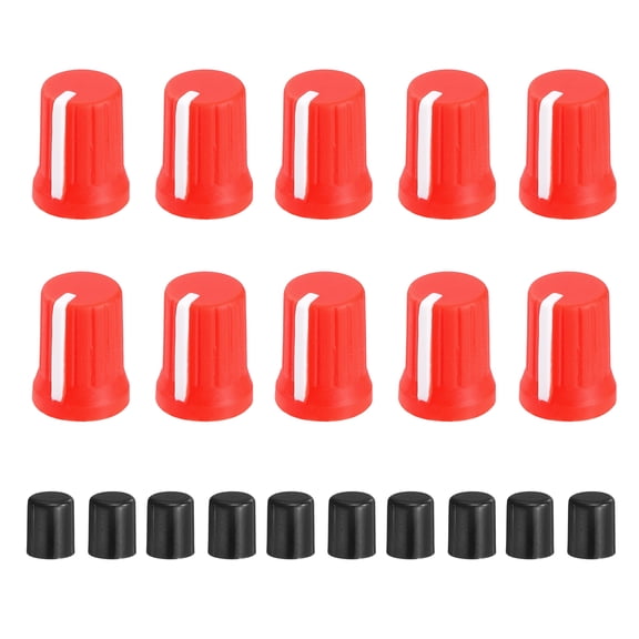10pcs Potentiometer Knobs,Rubber Guitar Volume Tone Rotary Knob(Red White)