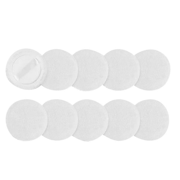 10pcs Powder Puff Makeup Pads for Cosmetic Application with Ribbon Ideal for Loose and Foundation Powder